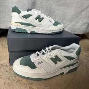 New Balance 550 in a white and green colorway